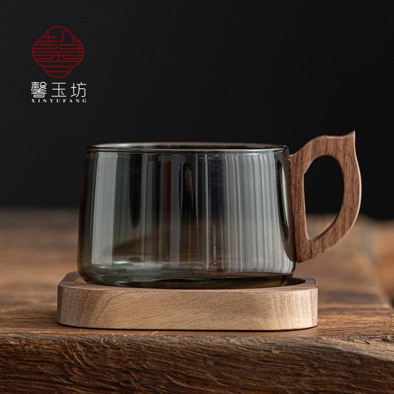 玻璃咖啡杯套装带杯垫 拉花杯子 办F公室高档马克杯下午茶咖啡杯