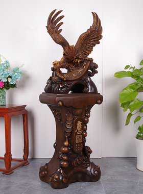 大型招财老鹰摆件落地店铺开业装饰品公司乔迁酒店办公室开张礼品