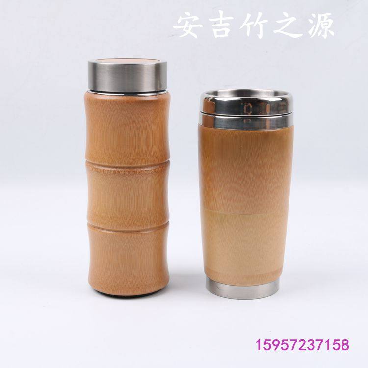 宜兴紫砂竹制外壳保温杯男士定制紫砂内胆真空隔热环保茶杯办公杯