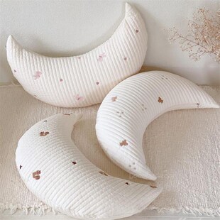 韩国ins月亮刺绣靠枕宝宝趴趴A垫新生婴儿哺乳枕儿童床上枕可拆洗