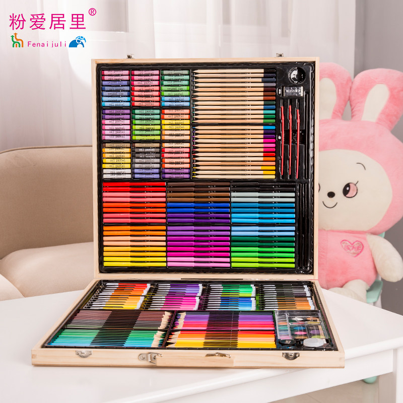 绘画笔学习木盒套装 258件幼儿园可水洗水彩笔 儿童小学生画画工,文具电教/文化用品/商务用品,水彩笔,淘宝优惠券,粉丝福利购,淘宝优惠卷