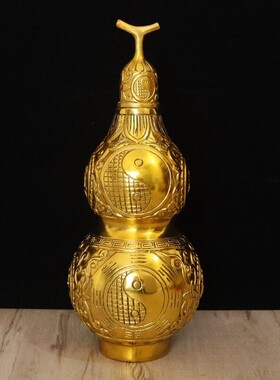 开盖开口铜葫芦全铜八卦中式客厅C玄关装饰品办公室工艺品乔迁礼