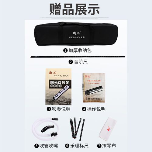 国光全乐理口风琴3m7键专业演奏级初学者儿童学生用口吹琴教学乐