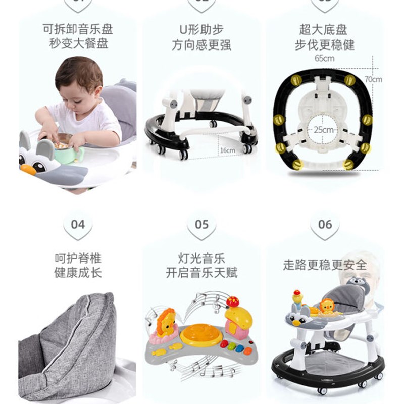 惠珍裕婴儿学步车防o型腿学行车男女孩幼儿童侧翻学行多功能起步