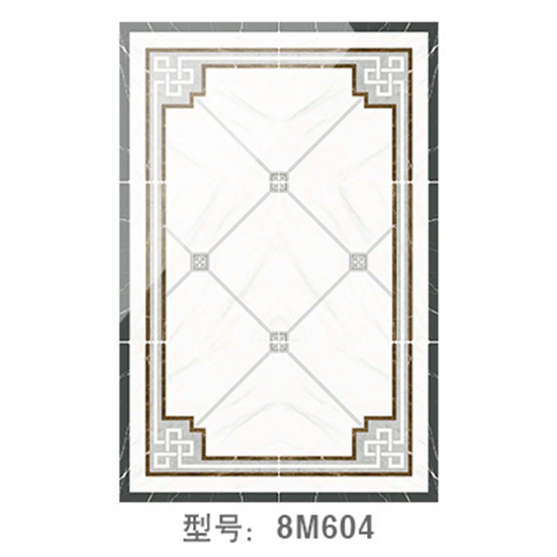 现代中式客厅餐厅拼花地砖800*800通体大理石防滑耐磨过道瓷砖