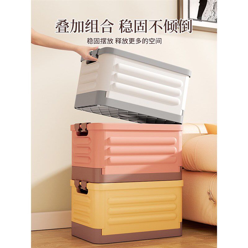 收纳箱学生教室用装书带轮子课桌下整理收纳盒拉杆可折叠储物箱子