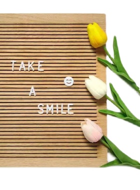 橡木手工毛毡字母留言板 DIY随意拼搭木制相框摄影道具儿童房装饰