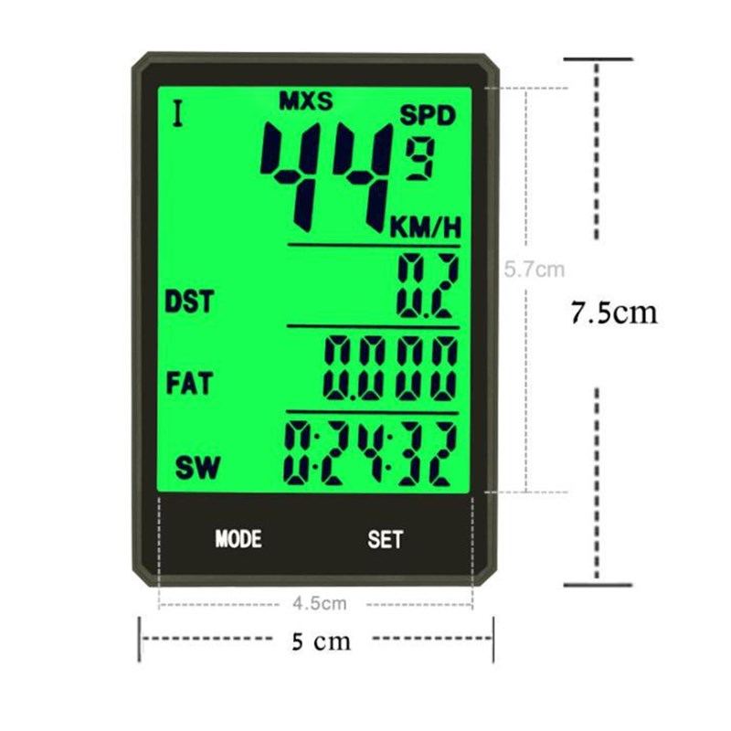 自行车码表防水里程表骑行码表中有线英文 自行车无线码表配件606