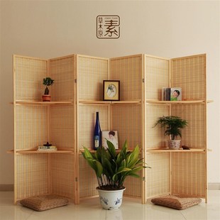 全实木屏风玄关隔断竹编经济可移动折屏酒店 客厅卧室餐馆现代中式