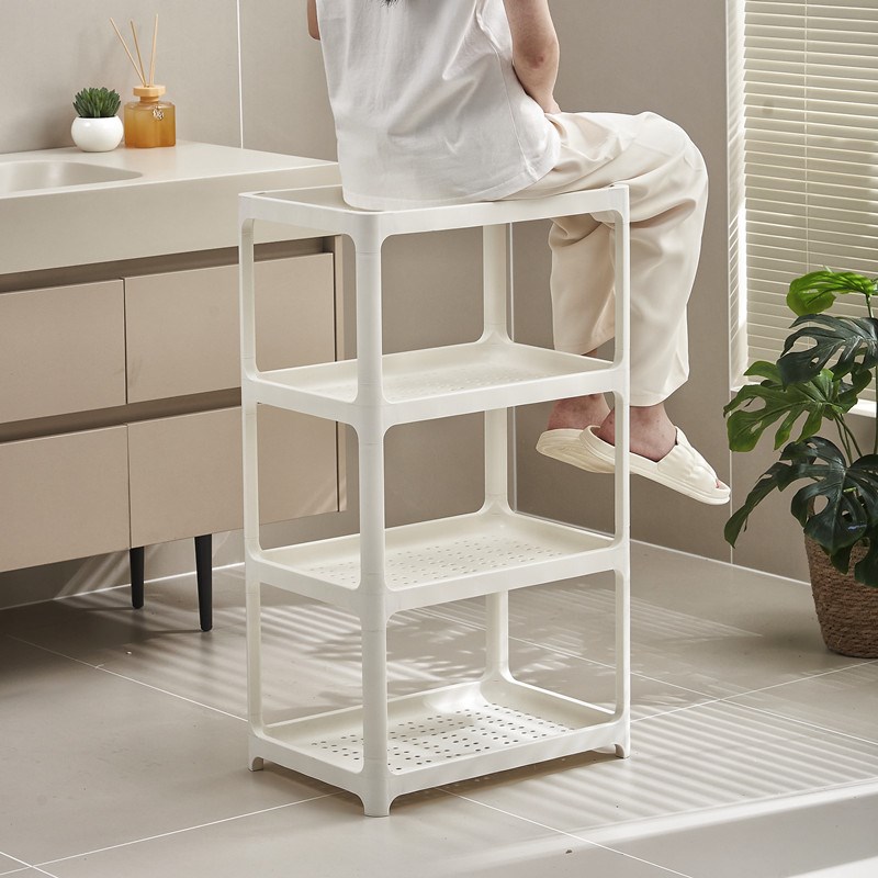 浴室脸盆架卫生间置物架落地塑料多层宿舍阳台洗衣机防水桶收纳架