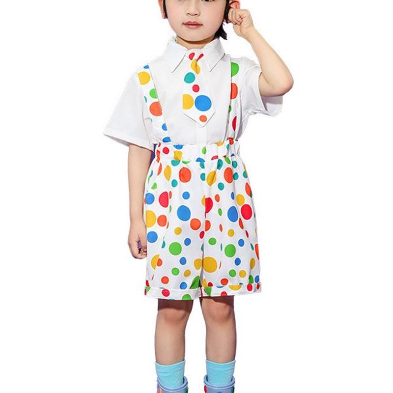 儿童表演服装幼儿园彩色泡芙裙工作服合唱舞蹈服装男女表演服装