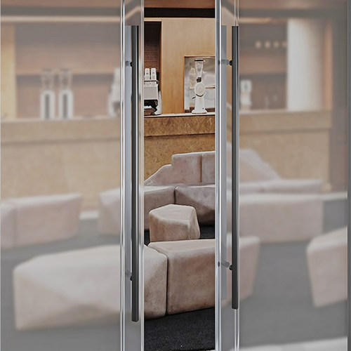 极简有无框玻璃门拉手加厚不锈钢黑色实木门推拉门酒店商铺门把手