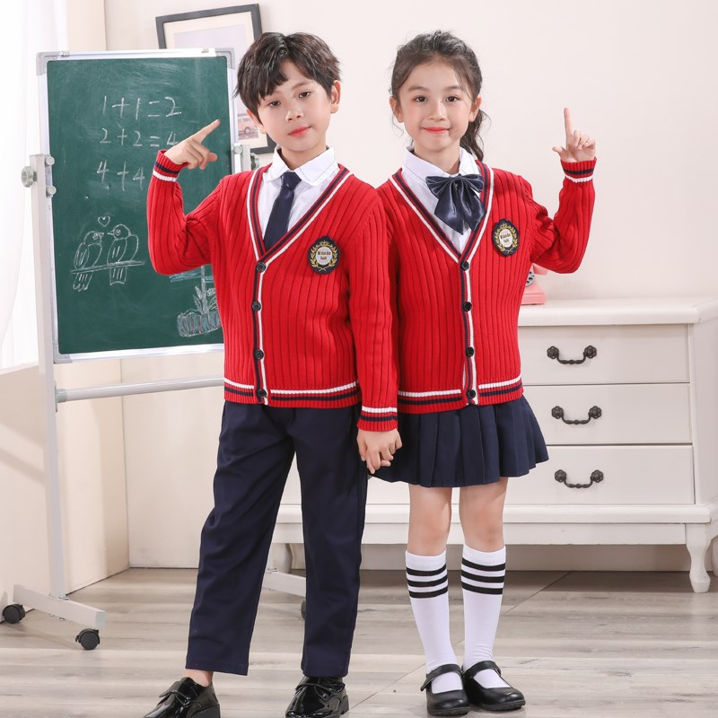 幼儿园园服春秋冬款英伦学院风儿童校服套装小学生班服三件套新款