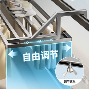 架 陽臺晾衣神器陽臺晾衣架子置物架防盜窗護(hù)欄窗外晾曬桿窗臺曬鞋