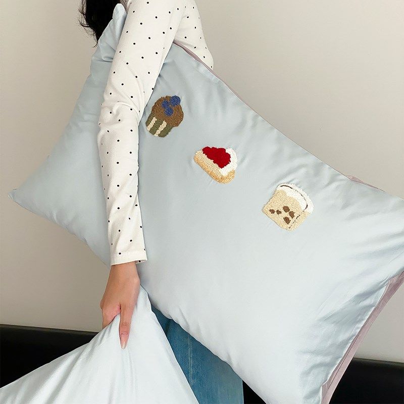 2025新款少女心100S长绒棉可爱毛巾绣四件套纯棉全棉被套床单床品