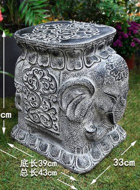 小院子景观民宿园林造景户外中式庭院花园布置大门口大象装饰摆件