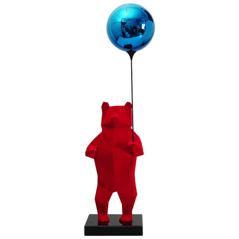 网红卡通雕塑艺术品样板间儿童房可爱装饰商场展厅气球熊公仔摆件