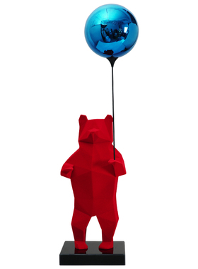 网红卡通雕塑艺术品样板间儿童房可爱装饰商场展厅气球熊公仔摆件