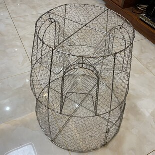 三驰渔具泥猛金鼓石斑不锈钢捕鱼笼三个倒须入口海水防锈钢丝编织