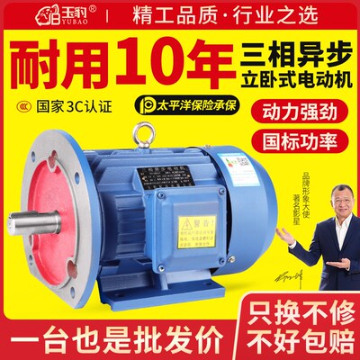 立卧式全铜线三相异步电动机0.75/1.1/1.5/2.2/3/4KWV电机380V三