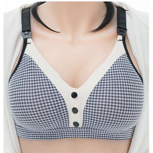 孕妇妈咪产e前后月子上开扣棉薄无钢圈哺母乳光面内衣喂奶胸围罩