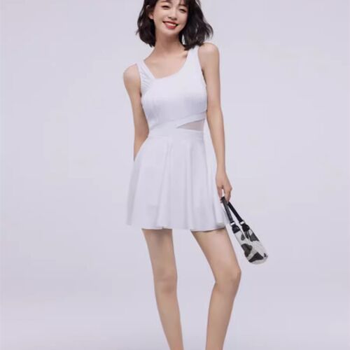韩国inas泳衣女2024新款泡温泉保守微胖女孩遮肚显瘦游泳衣高级感