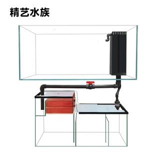 超白玻璃鱼缸黑玻直角溢流底滤干湿分离龙鱼客厅大中小型定制定做