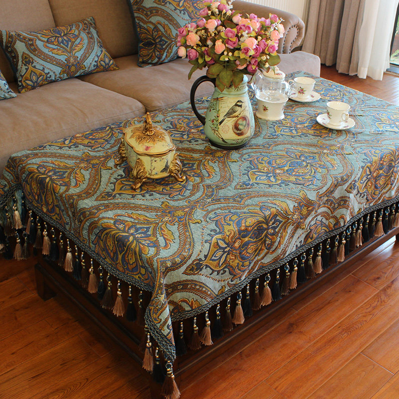 美式茶几盖布高档小奢华长方形餐桌台布客厅防尘欧式圆桌布艺盖巾,居家布艺,桌布,淘宝优惠券,粉丝福利购,淘宝优惠卷