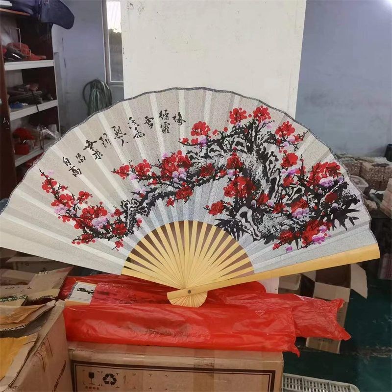 挂扇客厅卧室挂墙装饰扇子中国风绢布礼品婚庆表演拍摄道