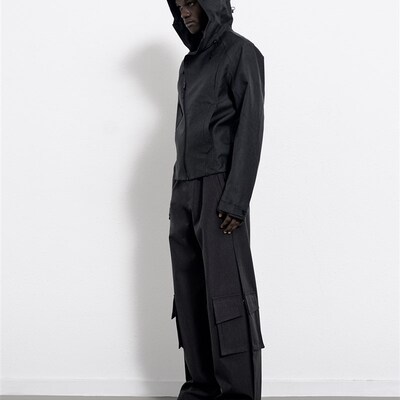 BEVAN UP牛仔肌理  防水工艺侧开多口袋直筒长裤