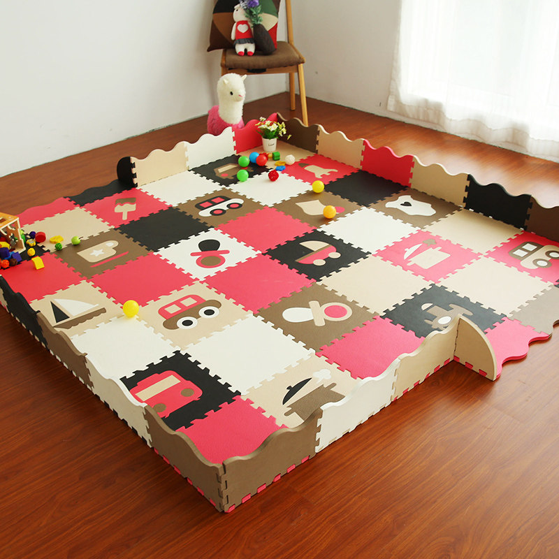 加厚环保泡沫拼接地垫儿童爬x行垫婴儿房客厅地毯家用卧室防潮拼