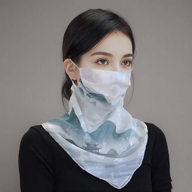 透气防晒面罩丝巾女多功能夏季全脸骑车面纱一体护颈围脖遮阳脸罩