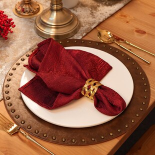 红色餐巾布酒店专用口布高档会所年会喜庆结婚折花席巾定制logo