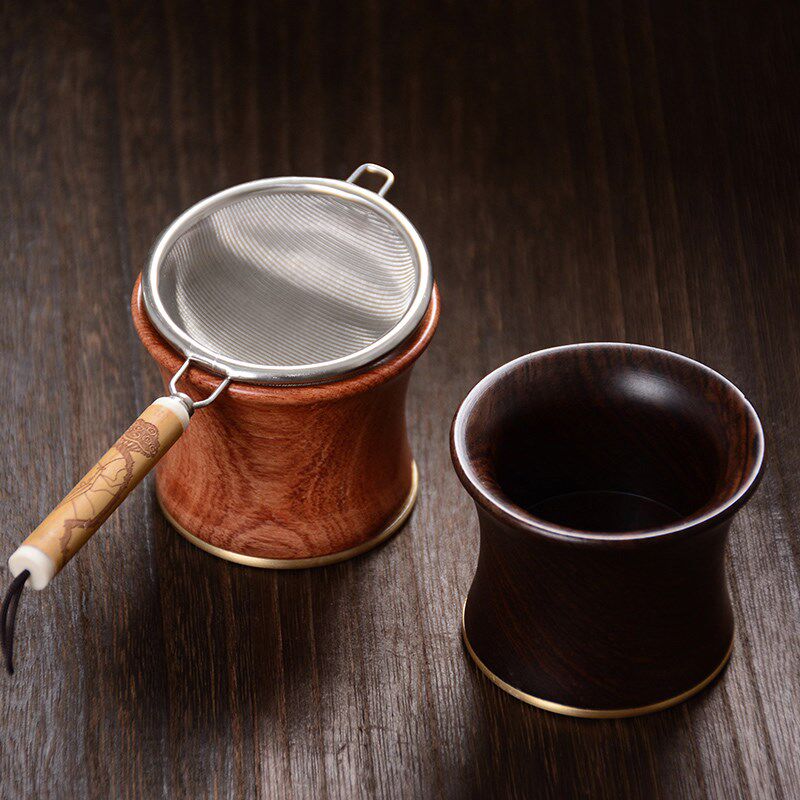 黑檀实木盖置紫砂壶盖托盖碗花y梨木茶杯盖垫放壶盖托功夫茶具配