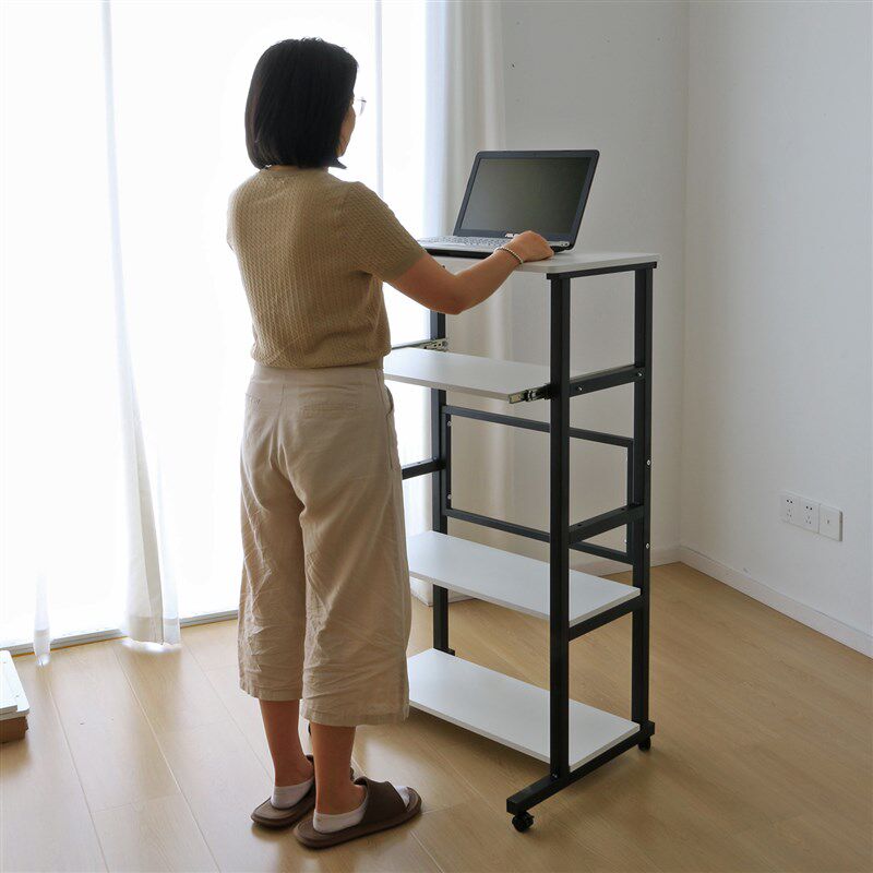 加高站立式电脑桌多层可移动办公桌台式打印机工作V演讲台桌置物