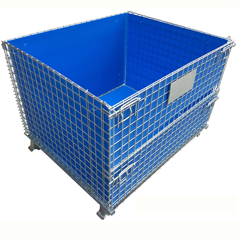 带轮子仓储笼筐折叠铁框铁丝笼仓库收纳整N理箱快递分拣车储物笼