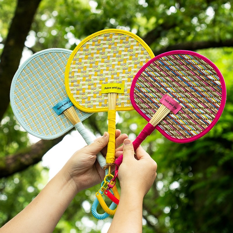 夏天蒲扇耐用2025新款扇子可爱手工编织小麦秆蒲扇随身便携手摇扇