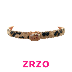 ZRZO复古豹纹KT猫毛绒项链女秋冬高级感颈带项圈choker脖颈链配饰