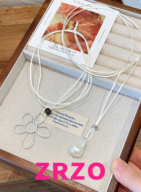 ZRZO韩系花朵仿珍珠吊坠