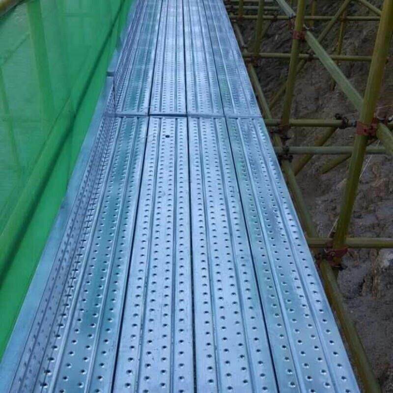 陕西热镀锌钢跳板建筑工地脚手架踏板234米脚手架钢架板铁金跳板