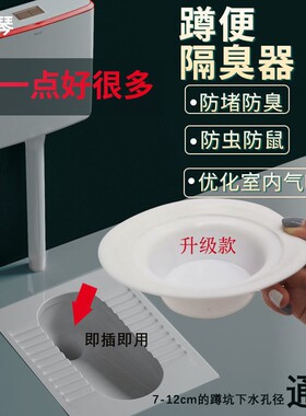 蹲便器下水防臭神器蹲坑鼠反味堵臭硅胶塞地漏盖板大号直排老式