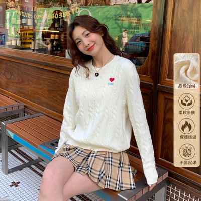 杏色毛衣羊绒保暖打底衫女内搭