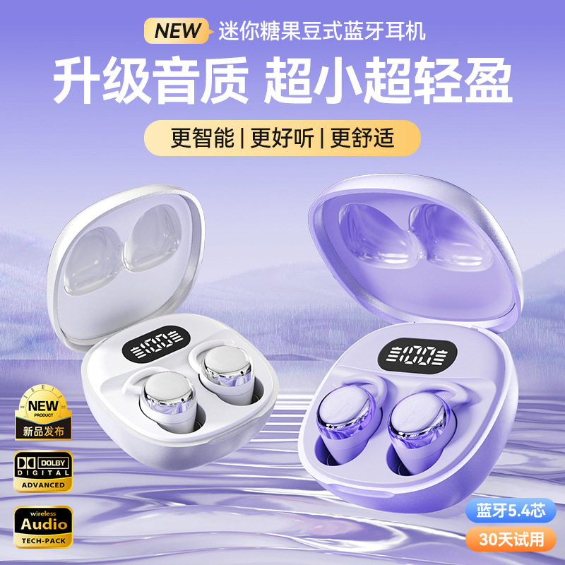 2025新款无线蓝牙耳电镀X62Pro 迷你入耳睡眠耳机电量数显长续航