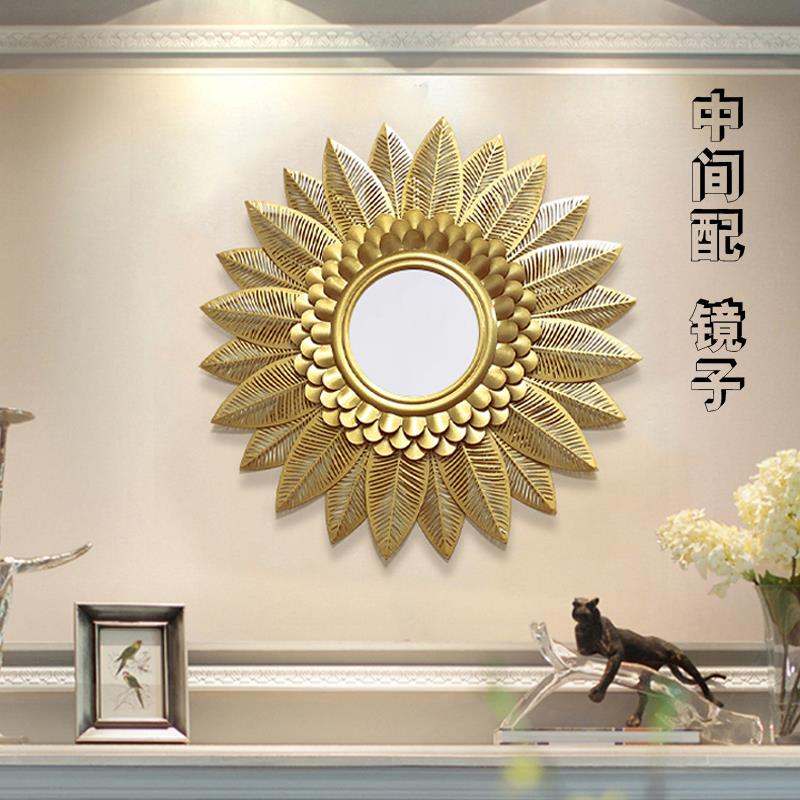 轻奢壁饰酒吧ktv走廊餐厅卧室床头沙发背景墙壁装饰圆镜金色挂件