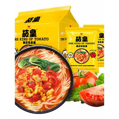 统一茄皇新疆番茄鸡蛋面方便面5袋装五合一泡面速食夜宵泡面