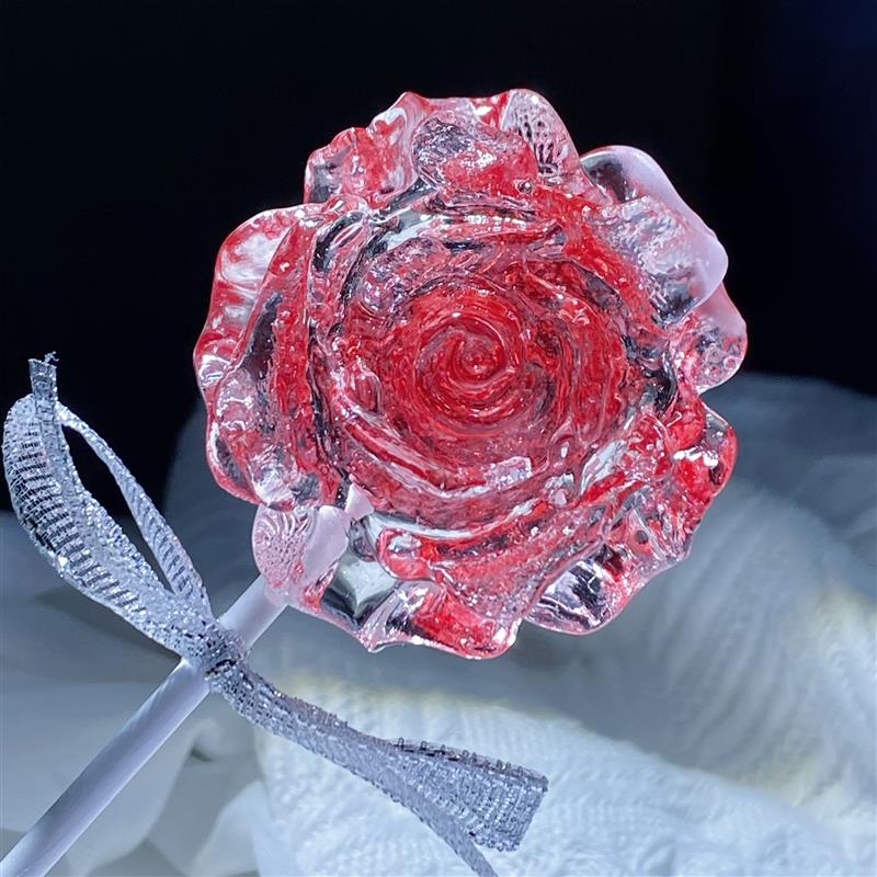 新货立体玫瑰花七夕520定制棒棒糖糖果六一儿童节生日礼物礼盒情