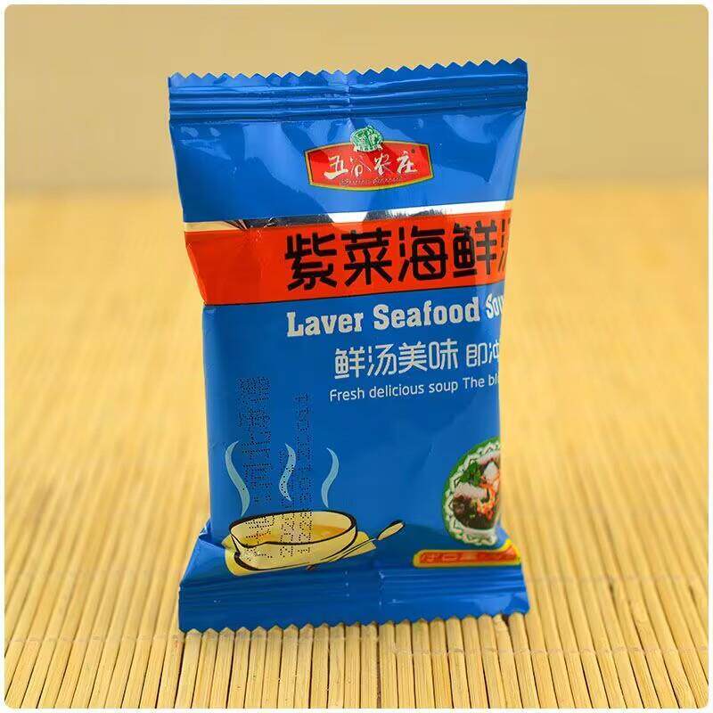 速食紫菜蛋花汤五谷农庄紫菜海鲜汤速溶冲泡即食汤料包紫菜蛋花汤