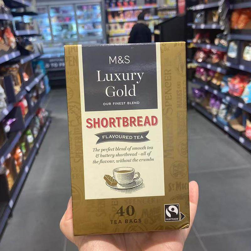 新货英国玛莎M&SLuxury Gold奶油饼干 干茶红茶下午茶茶包新