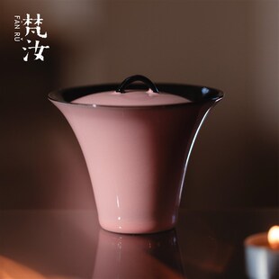流霞粉黛日式 梵汝 诧寂风盖碗家用泡茶器功夫茶具一人饮两才盖碗