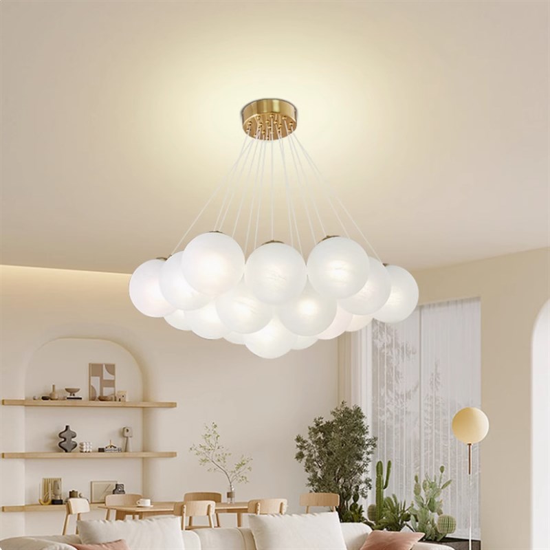 云彩吊灯星空泡泡气球吊灯餐厅卧室奶油风星球儿童房法式客厅主灯